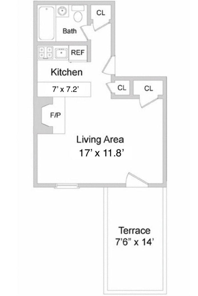 Floorplan for 61 West 89th Street, 3B