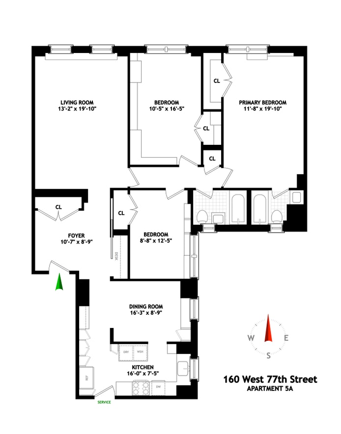 Floorplan for 160 West 77th Street, 5A
