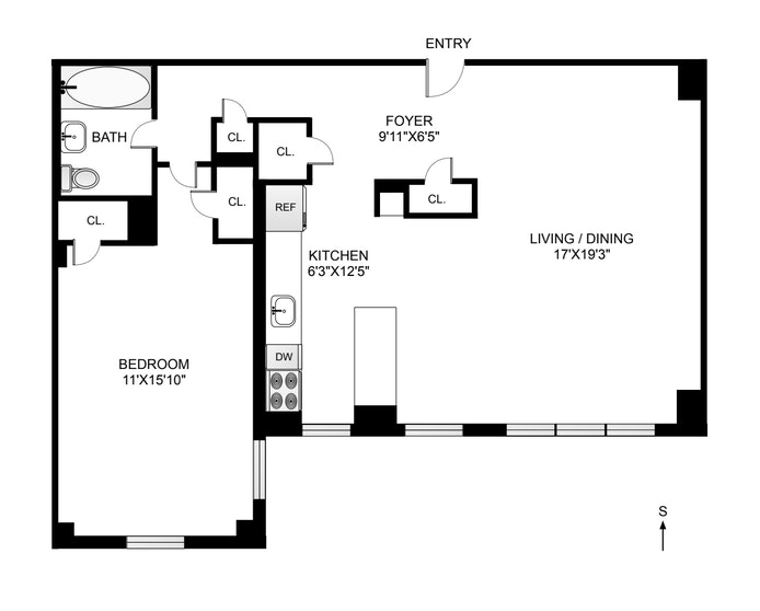 Floorplan for 191 Willoughby Street, 3C