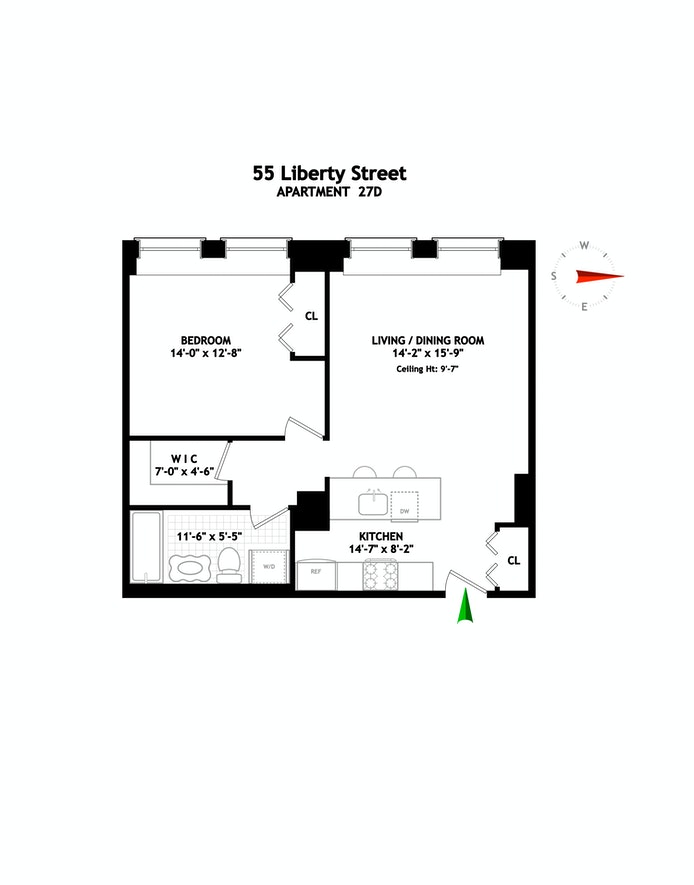 Floorplan for 55 Liberty Street, 27D