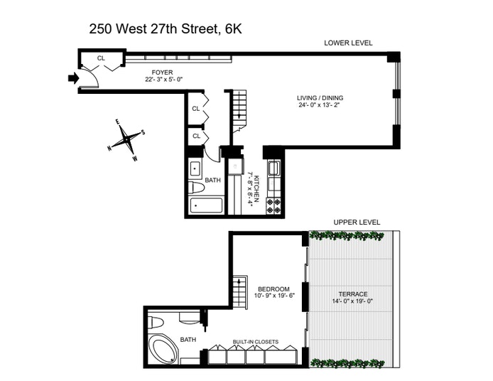Floorplan for 250 West 27th Street, 6K