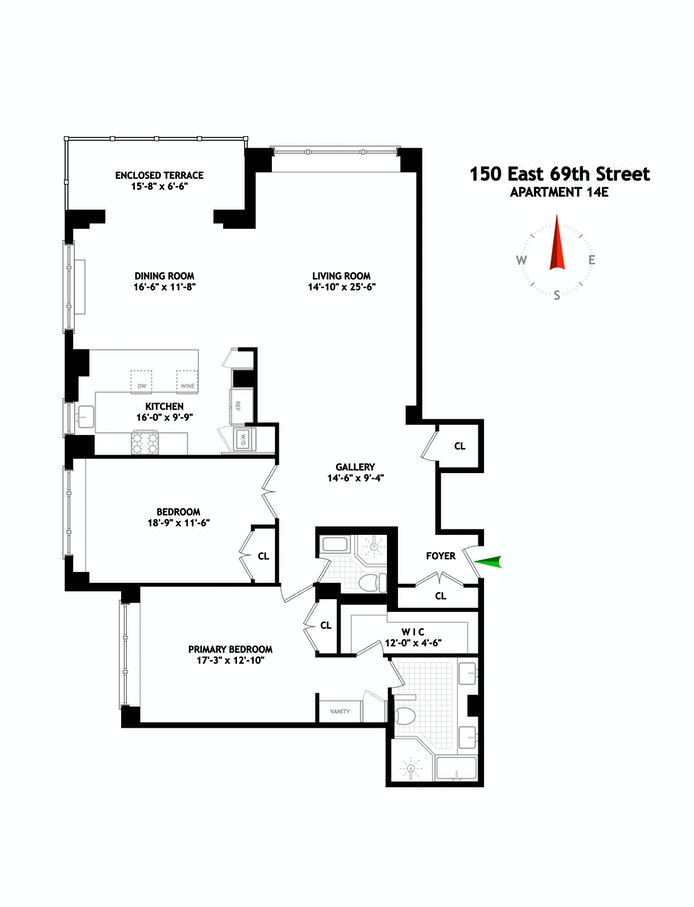 Floorplan for 150 East 69th Street, 14E