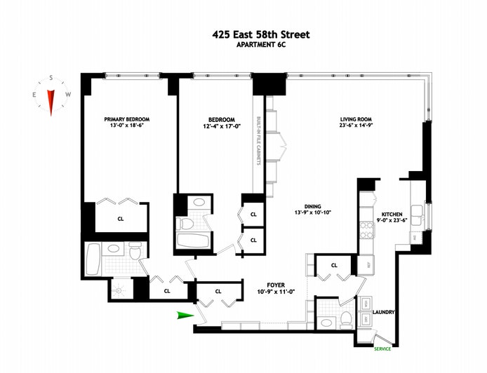 Floorplan for 425 East 58th Street, 6C