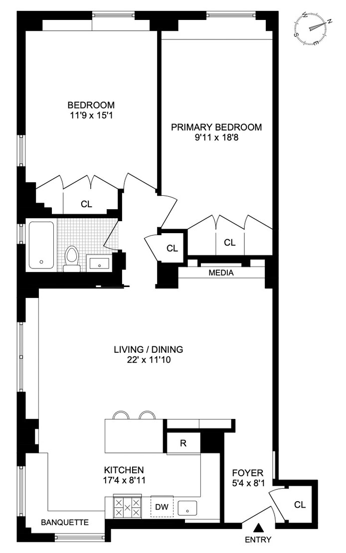 Floorplan for 390 Riverside Drive, 3B