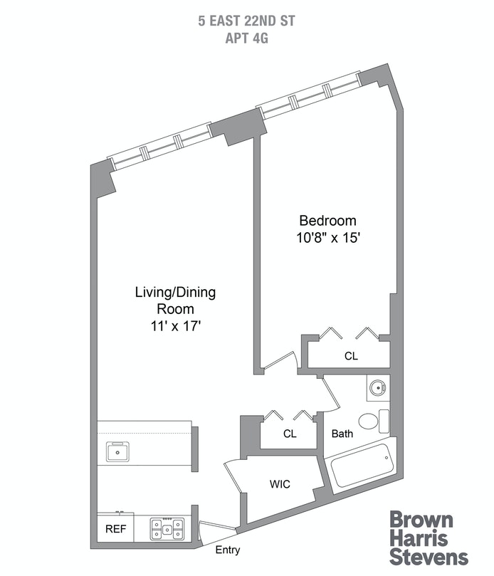 Floorplan for 5 East 22nd Street, 4G
