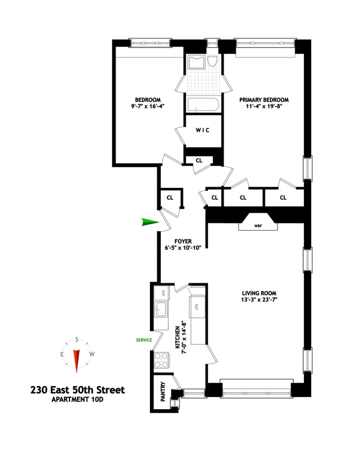 Floorplan for 230 East 50th Street, 10D