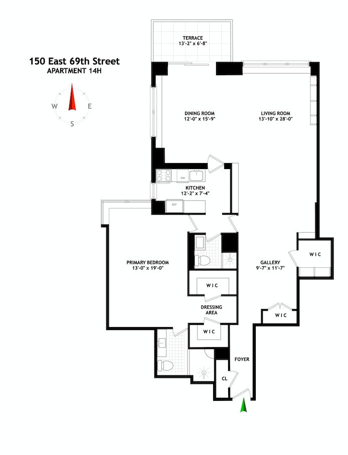 Floorplan for 150 East 69th Street, 14H