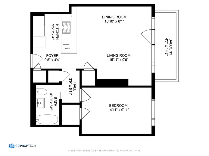 Floorplan for 5 -19 Borden Avenue, 2C