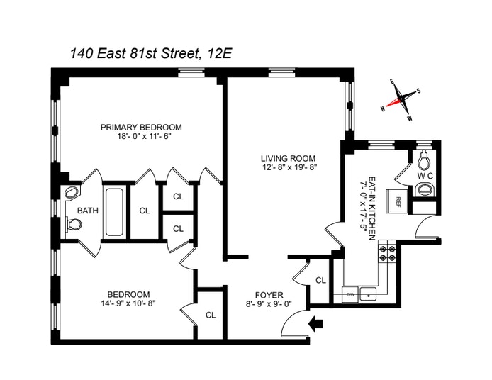 Floorplan for 140 East 81st Street, 12E