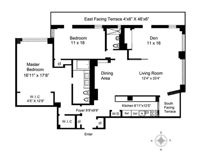 Floorplan for 301 East 66th Street, 11C/D
