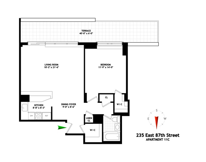 Floorplan for 235 East 87th Street, 11C