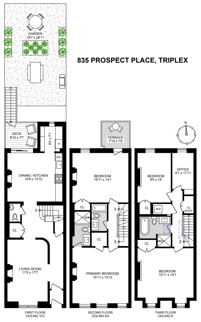Floorplan for 835 Prospect Place, TRIPLEX