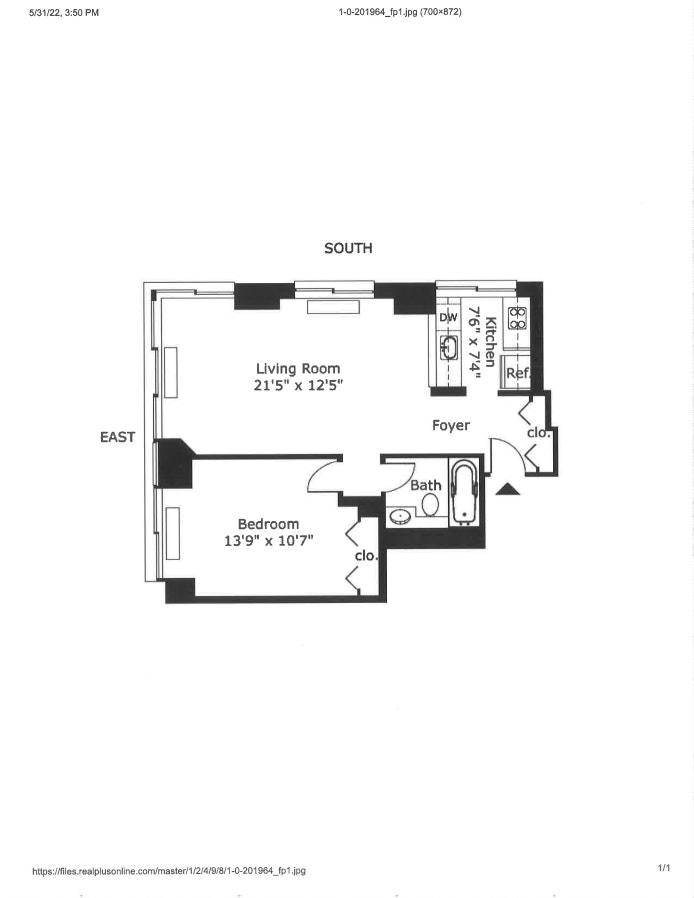 Floorplan for 300 East 85th Street, 2101