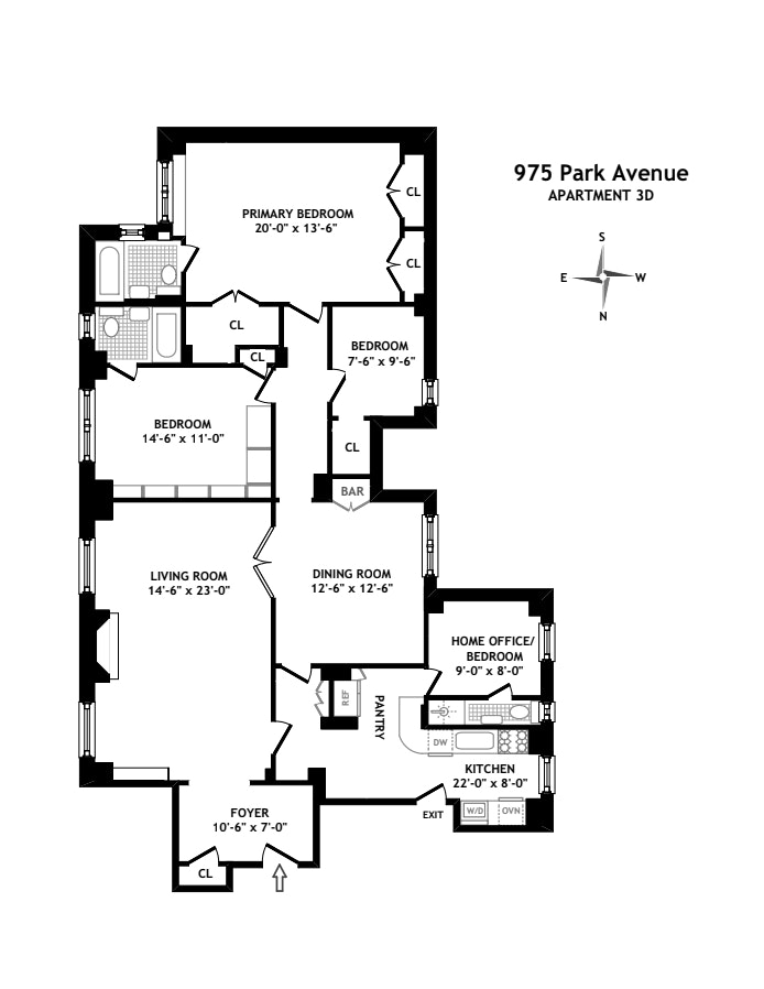 Floorplan for 975 Park Avenue, 3D