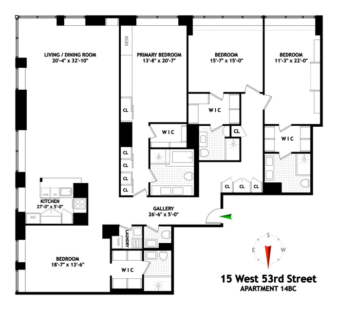Floorplan for 15 West 53rd Street, 14BC