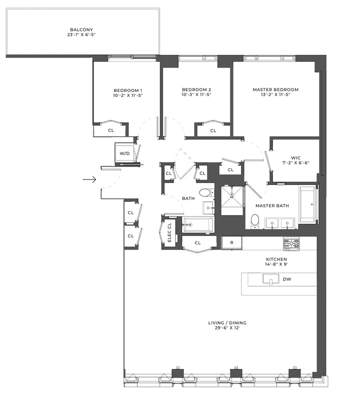 Floorplan for 145 Central Park North, 8C