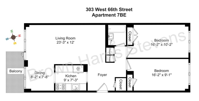 Floorplan for 303 West 66th Street, 7BE