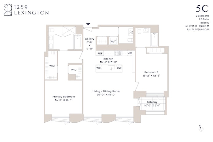 Floorplan for 1289 Lexington Avenue, 5C