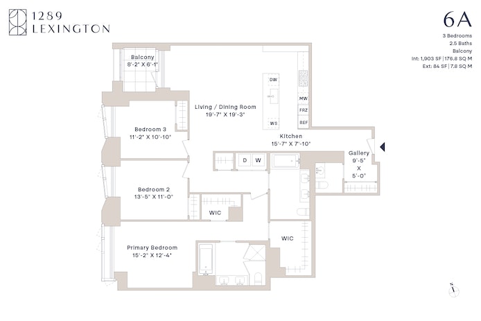 Floorplan for 1289 Lexington Avenue, 6A