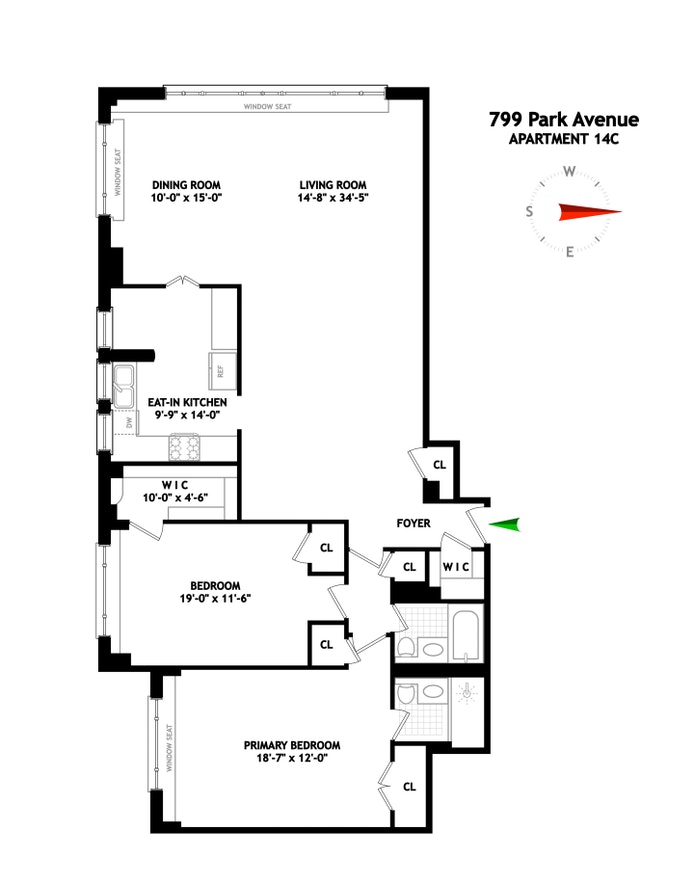 Floorplan for 799 Park Avenue, 14C