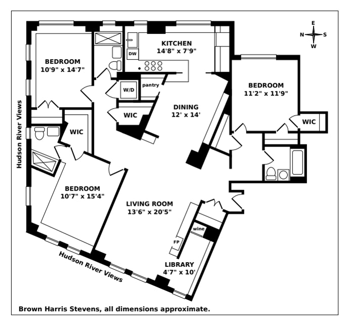 Floorplan for 230 Riverside Drive, 12AB