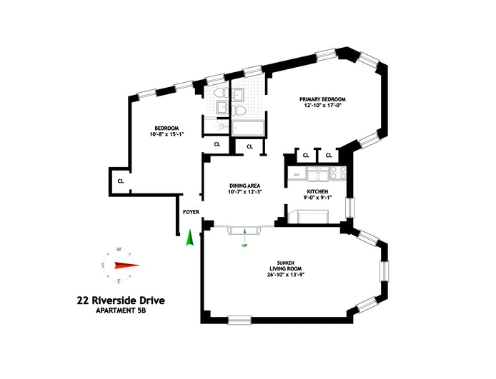 Floorplan for 22 Riverside Drive, 11B