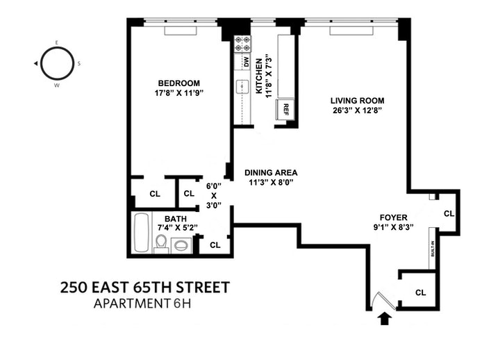 Floorplan for 250 East 65th Street, 6H