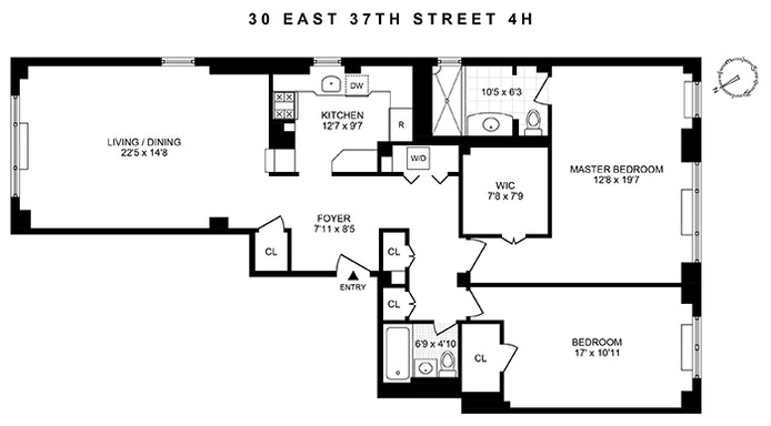 Floorplan for 30 East 37th Street, 4H