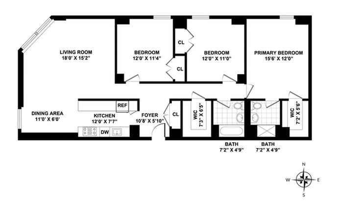 Floorplan for 1623 Third Avenue, 20A