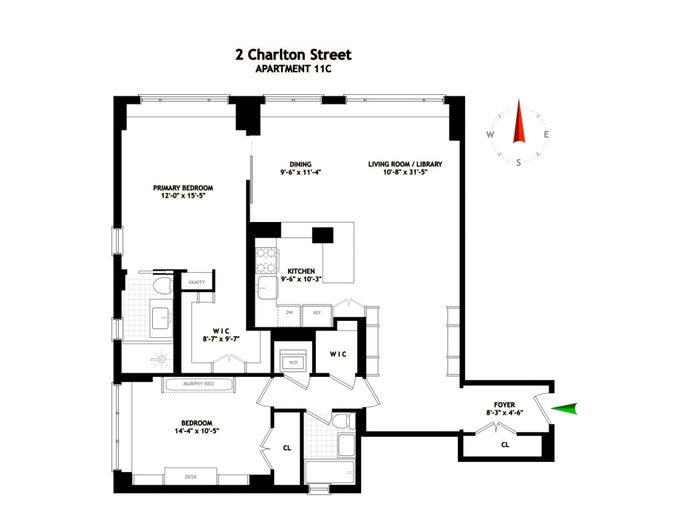 Floorplan for 2 Charlton Street, 11C