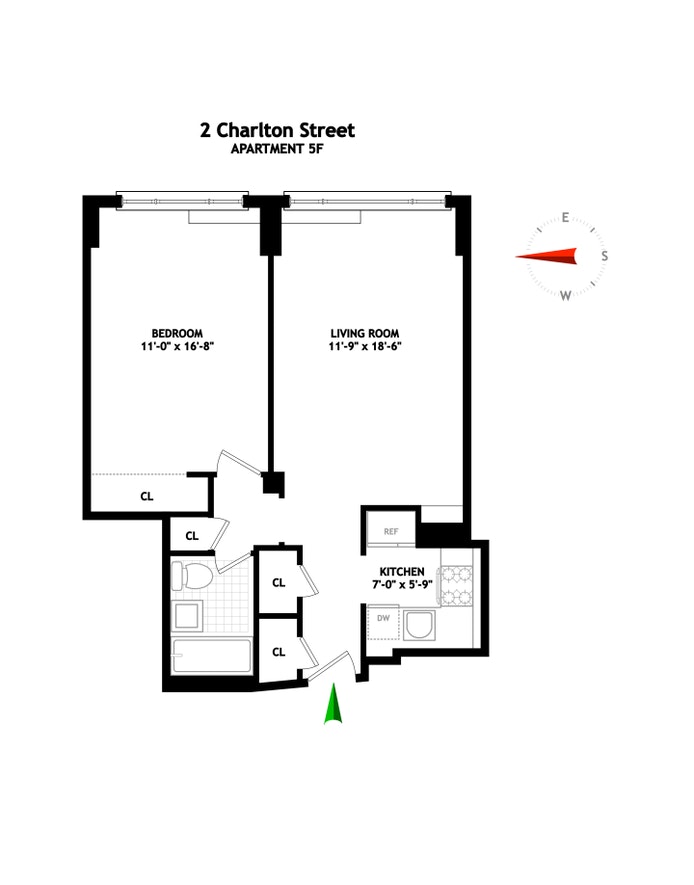 Floorplan for 2 Charlton Street, 5F