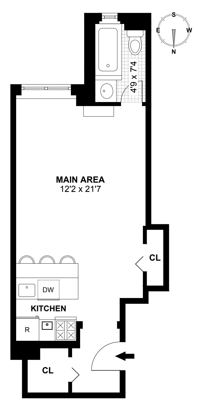 Floorplan for 440 West 34th Street, 12F