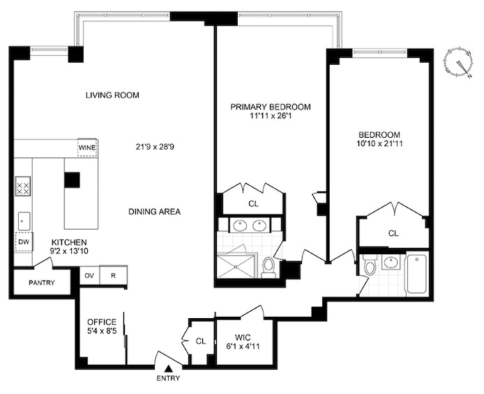 Floorplan for 1025 Fifth Avenue, 3GN