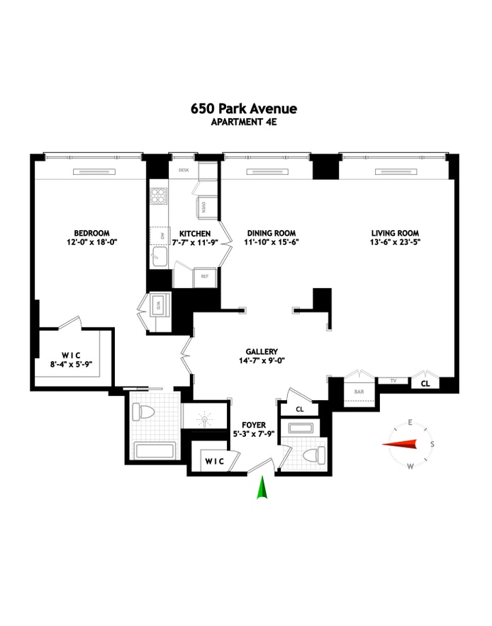 Floorplan for 650 Park Avenue, 4E
