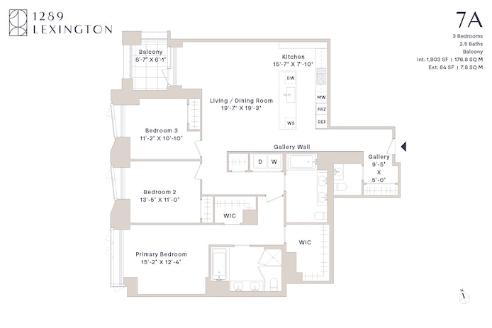 Floorplan for 1289 Lexington Avenue, 7A