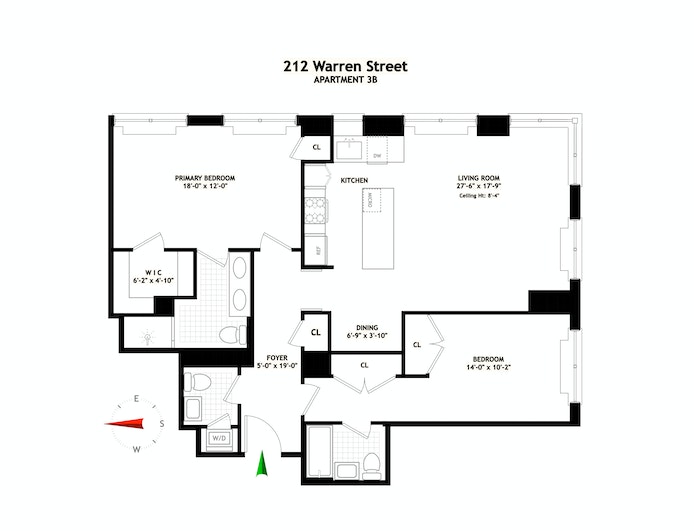 Floorplan for 212 Warren Street, 3B