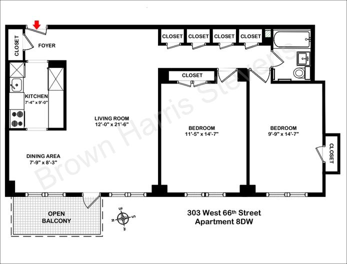 Floorplan for 303 West 66th Street, 8DW