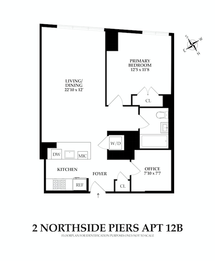 Floorplan for 2 Northside Piers, 12B