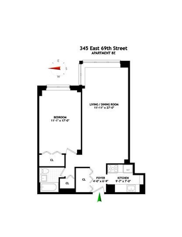 Floorplan for 345 East 69th Street, 8E