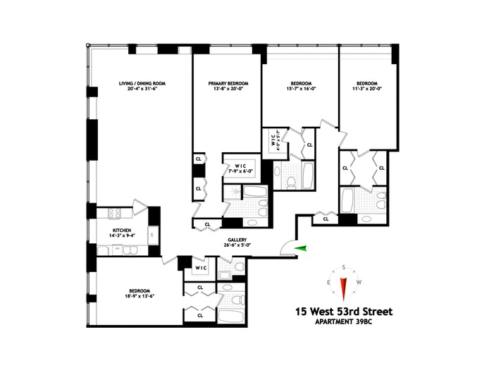 Floorplan for 15 West 53rd Street, 39B/C