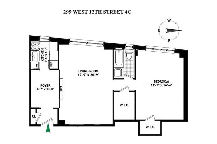 Floorplan for 299 West 12th Street, 9C