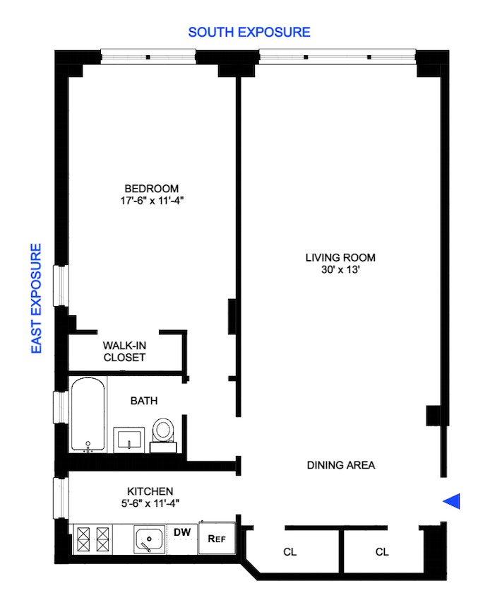 Floorplan for 420 East 55th Street, 1B