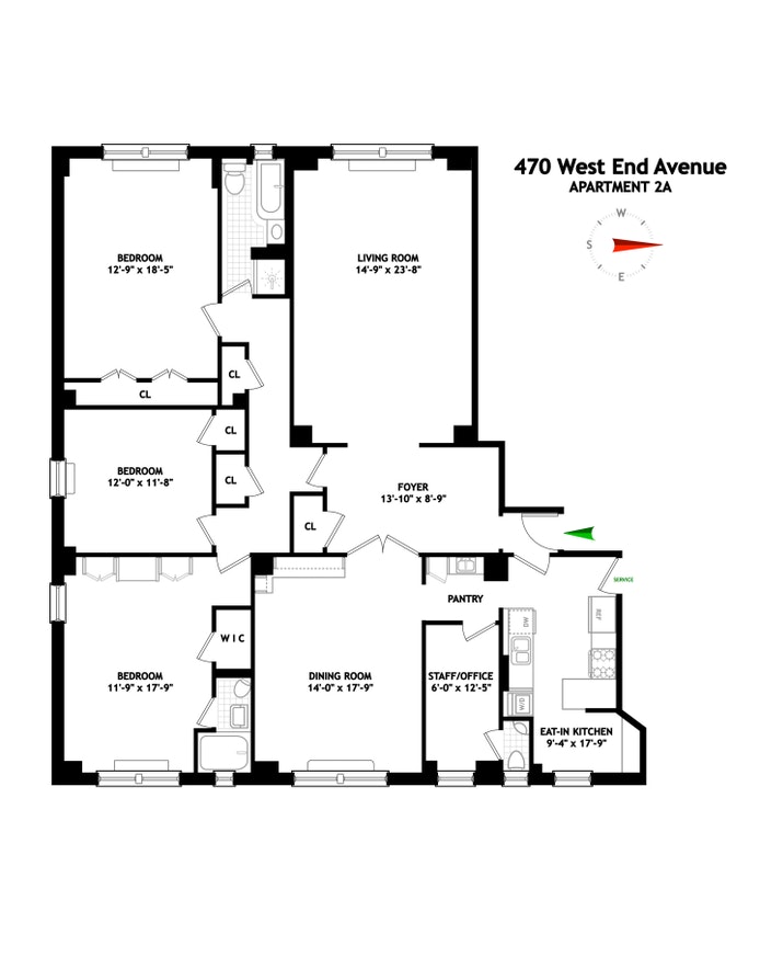 Floorplan for 470 West End Avenue, 2A