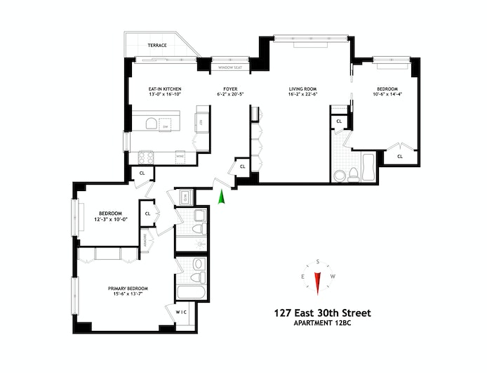 Floorplan for 127 East 30th Street, 12BC