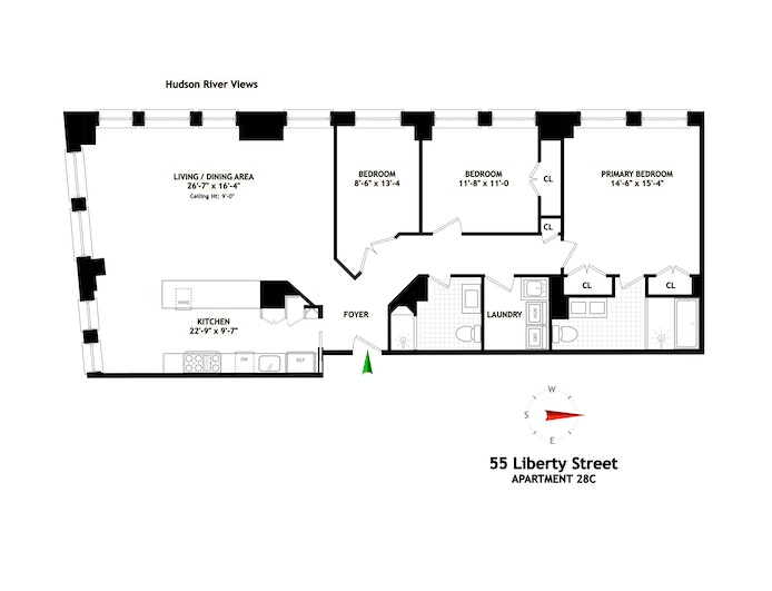 Floorplan for 55 Liberty Street, 28C
