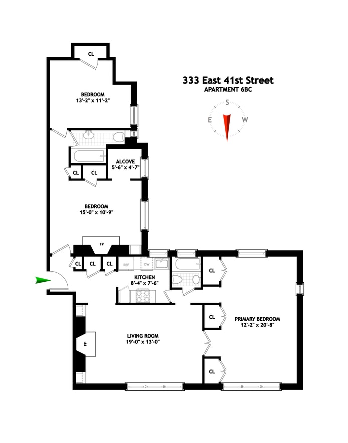 Floorplan for 333 East 41st Street, 6BC