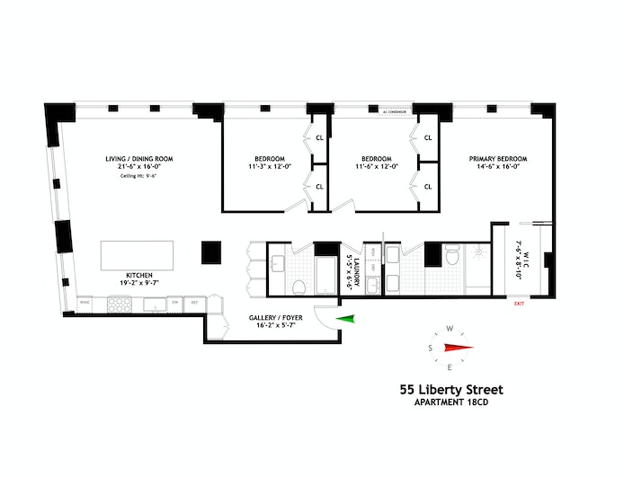 Floorplan for 55 Liberty Street, 18CD