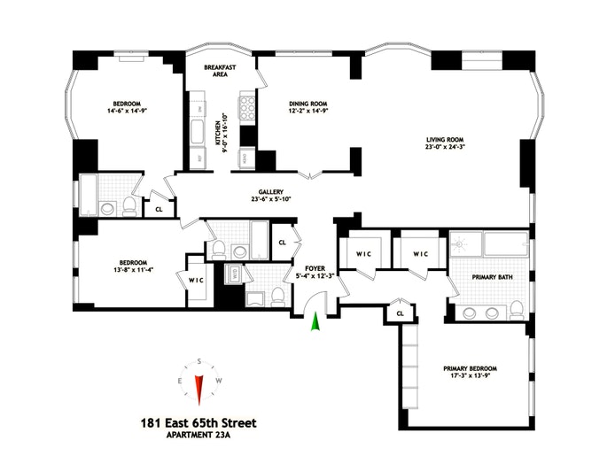 Floorplan for 181 East 65th Street, 23A