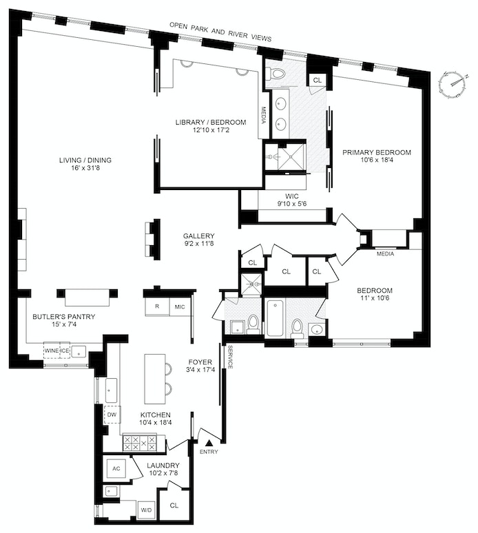Floorplan for 52 Riverside Dr, 15A