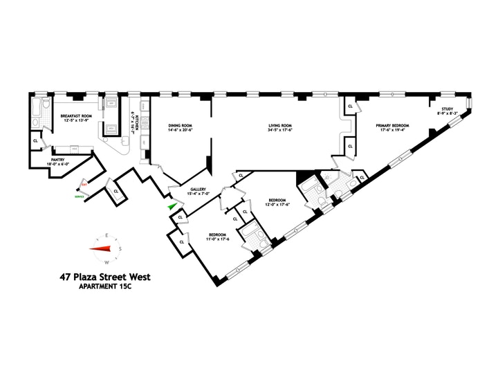 Floorplan for 47 Plaza Street West, 15C